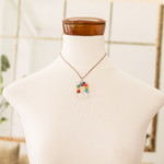 Multi-gemstone pendant necklace, 'Sylvan Rainbow' - Rectangular Colorful Multi-Gemstone Tree Pendant Necklace