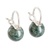 Jade hoop earrings, 'Vigorous Soul' - Sterling Silver Hoop Earrings with Dark Green Jade Gems