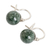 Jade hoop earrings, 'Vigorous Soul' - Sterling Silver Hoop Earrings with Dark Green Jade Gems