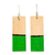 Wood dangle earrings, 'Vibrant Window' - Painted Green Rectangular Palo Blanco Wood Dangle Earrings