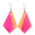 Wood dangle earrings, 'Modern Pink' - Painted Kite-Shaped Pink Palo Blanco Wood Dangle Earrings