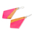 Wood dangle earrings, 'Modern Pink' - Painted Kite-Shaped Pink Palo Blanco Wood Dangle Earrings