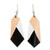 Wood dangle earrings, 'Classic Hexagon' - Geometric Black and White Palo Blanco Wood Dangle Earrings