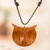 Wood pendant necklace, 'Nocturnal Owl' - Hand-Carved Adjustable Cedarwood Owl Pendant Necklace