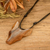 Collar colgante de madera - Collar Con Colgante De Lobo De Madera De Cedro Ajustable Tallado A Mano