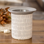 Ceramic vase, 'Art and Elegance in Grey' - Handcrafted Textured Watertight Ceramic Vase from Guatemala