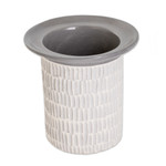 Ceramic vase, 'Art and Elegance in Grey' - Handcrafted Textured Watertight Ceramic Vase from Guatemala