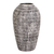 Ceramic vase, 'Natural Feel in Black' - Modern Textured Hand-Painted Ivory and Black Ceramic Vase