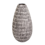 Ceramic vase, 'Artisanal Elegance in Black' - Handcrafted Modern Watertight Ceramic Vase from Guatemala