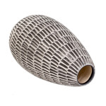 Ceramic vase, 'Artisanal Elegance in Black' - Handcrafted Modern Watertight Ceramic Vase from Guatemala