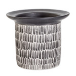 Ceramic vase, 'Chic Corner in Black' - Guatemalan Handcrafted Modern Ivory and Black Ceramic Vase