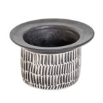 Ceramic vase, 'Chic Corner in Black' - Guatemalan Handcrafted Modern Ivory and Black Ceramic Vase