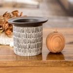 Ceramic vase, 'Chic Corner in Black' - Guatemalan Handcrafted Modern Ivory and Black Ceramic Vase