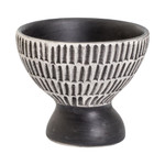 Ceramic vase, 'Radiant Essence in Black' - Ivory and Black Modern Ceramic Vase Handmade in Guatemala