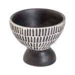 Ceramic vase, 'Radiant Essence in Black' - Ivory and Black Modern Ceramic Vase Handmade in Guatemala