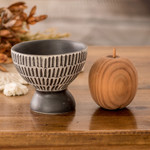 Ceramic vase, 'Radiant Essence in Black' - Ivory and Black Modern Ceramic Vase Handmade in Guatemala