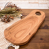 Wood serving board, 'Natural Beauty' - Wood Charcuterie Serving Board Handcrafted in Costa Rica