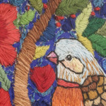 Cotton and wool blend wall art, 'Heartbeat' - Nature-Themed Cotton and Wool Blend Wall Art with Frame