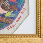 Cotton and wool blend wall art, 'Heartbeat' - Nature-Themed Cotton and Wool Blend Wall Art with Frame