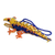 Glass beaded ornament, 'Bold Ferocious Friend' - Yellow Blue Orange Glass Beaded Crocodile-Themed Ornament