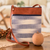 Cotton sling bag, 'Paradise in Blue-Violet' - Faux Leather-Accented Cotton Sling Bag in Blue-Violet Hues