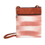 Cotton sling bag, 'Paradise in Salmon' - Faux Leather-Accented Cotton Sling Bag in Salmon Hues