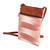 Cotton sling bag, 'Paradise in Salmon' - Faux Leather-Accented Cotton Sling Bag in Salmon Hues