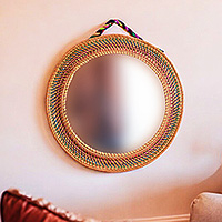 Pine needle wall mirror, Joyous Reflections