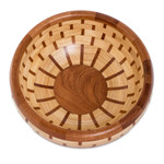 Mahogany and palo blanco wood salad serving set, 'Tasty Delights' - Tropical Eco-Friendly Reclaimed Wood Salad Serving Set