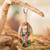 Wood keychain, 'Traditional Charm' - Wooden Keychain with Hand-Painted Guatemalan Woman Accent