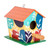 Wood birdhouse, 'Enchanted Life' - Hand-Painted Leafy Multicolor Wood Birdhouse from Guatemala