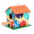 Wood birdhouse, 'Enchanted Life' - Hand-Painted Leafy Multicolor Wood Birdhouse from Guatemala
