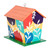 Wood birdhouse, 'Enchanted Life' - Hand-Painted Leafy Multicolor Wood Birdhouse from Guatemala