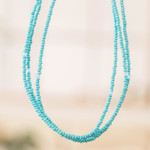 Beaded wrap bracelet, 'Infinite Radiance' - Blue Beaded Wrap Bracelet that Doubles as a Strand Necklace