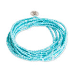 Beaded wrap bracelet, 'Infinite Radiance' - Blue Beaded Wrap Bracelet that Doubles as a Strand Necklace