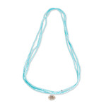 Beaded wrap bracelet, 'Infinite Radiance' - Blue Beaded Wrap Bracelet that Doubles as a Strand Necklace