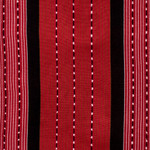 Cotton table runner, 'Flaming Paths' - Red and Black 100% Cotton Table Runner Woven in Guatemala