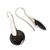 Jade drop earrings, 'Black Circle of Love' - Minimalist Silver Drop Earrings with Black Jade Stones