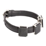 Jade and leather pendant bracelet, 'Powers of the Night' - 100% Leather Pendant Bracelet with Three Black Jade Gems