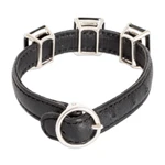 Jade and leather pendant bracelet, 'Powers of the Night' - 100% Leather Pendant Bracelet with Three Black Jade Gems