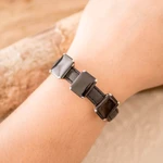 Jade and leather pendant bracelet, 'Powers of the Night' - 100% Leather Pendant Bracelet with Three Black Jade Gems