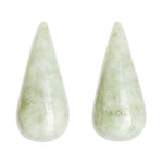 Jade button earrings, 'Vital Dew' - Minimalist Bright Green Jade Button Earrings from Guatemala