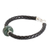 Pulsera con colgante de jade para hombre. - Pulsera con colgante de plata y jade verde claro guatemalteco para hombre