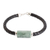 Pulsera con colgante de jade - Pulsera colgante trenzada de jade y piel sintética hecha a mano