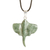 Jade pendant necklace, 'Sea Icon' - Manta Ray-Themed Light Green Jade Silver Pendant Necklace