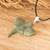 Jade pendant necklace, 'Sea Icon' - Manta Ray-Themed Light Green Jade Silver Pendant Necklace