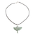 Jade pendant necklace, 'Sea Icon' - Manta Ray-Themed Light Green Jade Silver Pendant Necklace