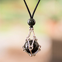 Jade harmony ball necklace, 'Celestial Spirits' (3 pieces) - Archangel-Themed Harmony Ball Necklace with 3 Jade Gemstones