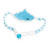 Beaded pendant bracelet, 'Sky Blue Love Inspiration' - Light Blue White Adjustable Beaded Heart Pendant Bracelet