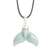 Jade pendant necklace, 'Blissful Fins' - Handcrafted Whale-Themed Light Green Jade Pendant Necklace